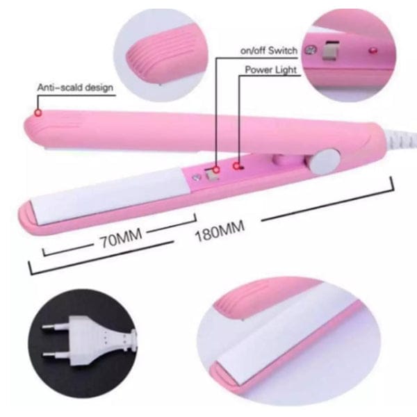 Mini Hair Straightener, Travel Size Portable Mini Hair Flat Iron, Straightener